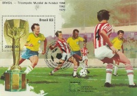 Brasiliana 83 souvenir sheet with soccer players