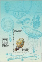 Brasiliana 83 souvenir sheet commemorating the bicentennial of the first baloon flight