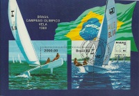Brasiliana 83 souvenir sheet with sail boats