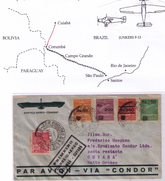 Cover with full set of Condor stamps